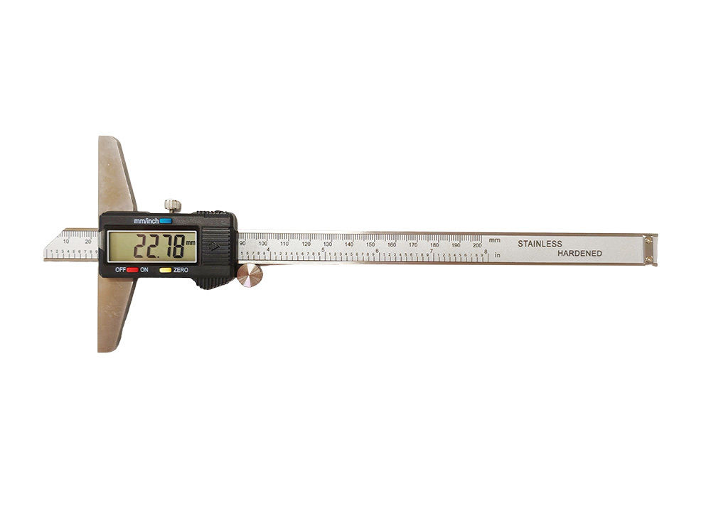 0-200mm/0-8'' Stainless Steel Electronic Digital Depth Vernier Caliper with Inch/Metric Conversion